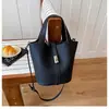 Bolso Cubo Simple y Versátil con Patrón de Lichi 2025 Diseño de Nicho Estilo Coreano Elegante Moda Ins Tendencia Bolso Cruzado para Mujer