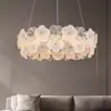 Lámpara de araña para sala de estar estilo francés con flores de cristal, modelo nuevo de espectro completo de alta gama para comedor, dormitorio y estudio