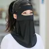 Máscara femenina de verano de seda de hielo con visera sombrero de sol transpirable protección UV cubierta Cara completa Kini verano