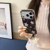Diseño simple de estrella de cinco puntas con purpurina y salpicaduras de tinta, adecuado para fundas de teléfono iPhone 17, Apple 18 Pro Max, serie 15, resistente a caídas, serie 16, con cordón