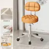 Silla de Maquillaje Silla Especial con Respaldo para Salón de Belleza Silla Elevable Giratoria con Ruedas para Técnico de Uñas Peluquero Taburete de Barra Silla Grande de Trabajo