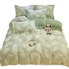 Conjunto de Quatro Peças de Flor Estéreo Relevada Fresca em Lã Leite para Inverno Espessado Quente Coral Fleece Plus Veludo Roupa de Cama 3