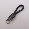 Lanyard para Teléfono de Cuero Genuino Creativo, Llavero, Correa de Mano Corta, Colgante Tejido, Accesorio, Lanyard para Dedo