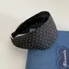 Faixa de Cabeça de Polca Dot com Aba Larga Estilo Coreano para Primavera e Verão, Faixa de Cabelo Tendência Estilo Influenciador para Lavar o Rosto, Faixa de Cabeça de Luxo para Sair