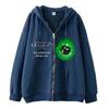 Sudadera con cremallera y estampado de bola de espina verde inspirada en el diseño, sudadera casual holgada, chaqueta tipo cárdigan para hombre