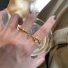Anillo Vintage Antiguo Medio Dibujado a Alambre Retro Diamante Completo Elegante Alta Gama Lujo Ligero Encaje con Cuentas Anillo Fila de Bambú para Mujer