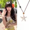 Collar Retro de Estrella de Mar para Chica Hot Cadena Larga para Suéter Estilo Vacacional Collar Plateado Escarchado Estilo Marino Colgante de Estrella