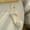 Calcetines Blancos de Terciopelo Imitación de Visón para Mujer en Invierno, Calcetines Peludos Cálidos de Media Pantorrilla con Forro de Felpa Estilo Japonés Expresión Divertida Calcetines para Dormir