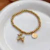 Pulseira Colar Air Puppy Ins Fofo Estilo Coreano Versátil Feminino Ouro 18K Transfronteiriço Aço Titânio Não Desbota Joias Luxo Leve