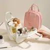 Bolsa de Cosméticos Portátil de Mano, Gran Capacidad, Bolsa de Cosméticos y Artículos de Aseo de Viaje de Aspecto Sofisticado, Bolsa de Cosméticos y Artículos de Aseo de Viaje Impermeable de PU para Viaje de Negocios
