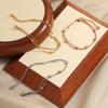 Pulsera cuadrada de doble capa sencilla estilo ins coreano para combinar con todo, moda para mujer, personalidad, acero de titanio chapado en oro, joyería de alta gama
