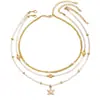Temu Venta Caliente Transfronteriza Verano Versátil Estrella de Mar Vieira Cuentas de Arroz Collar de Cuentas Collar en Capas para Mujeres