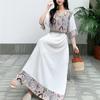 Vestido estilo étnico Novo estilo Xinjiang Yunnan Ramen algodão estampado cintura solta turismo apertado vestido característico étnico