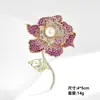 Broche Luxuoso de Flor de Rosa com Pétalas Tridimensionais, Acessório Elegante para Casaco, Alfinete Luxuoso e Sofisticado