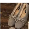 Sapatos Confortáveis e Quentes 2025 Inverno Novo Coreano Dongdaemun Pelo de Vison Laço Forro de Lã Salto Baixo Solado Macio