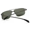 Gafas de Sol Transfronterizas para Hombre Acero Inoxidable de Alta Gama Clásicas Cuadradas Media Montura Anti-UV Conductor Gafas de Sol Polarizadas Venta al por Mayor