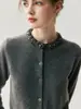 Cardigan Moco Mesmo Estilo Gola Pesada Gola Redonda 100% Caxemira Pura Jaqueta Tricô Emagrecedora Suéter Versátil