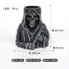Vaso de resina transfronteiriço com design criativo de caveira, decoração de mesa gótica preta estilo nórdico ins para Halloween com um toque de luxo