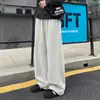 Cós contrastante com design moderno, hipoalergênico, macio e liso, calça de moletom pesada para homens e mulheres, outono, perna reta solta, para dançar, esportes, uso casual
