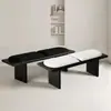 Banco Moderno Minimalista de Madeira Maciça para Hall de Entrada, Banco para Trocar Sapatos de Freixo Branco, Banco no Pé da Cama para Quarto, Banco Longo Vintage, Banco de Jantar