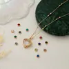 Caja de cristal con forma de corazón para joyería europea y americana transfronteriza, collar DIY con piedra de nacimiento de diciembre, collar de moda ins versátil de lujo ligero