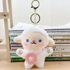 Lindo Bufanda Azul Marino Pato Peluche Colgante Llavero Decoración para Bolso de Pareja Muñeca Juguete Pequeño Juguete de Peluche