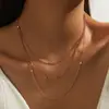 Joyería Popular Transfronteriza Europea y Americana Collar de Oro Multicapa Cadena de Moda Normcore Joyería Accesorios para Mujer