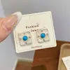Set de Aretes Vintage Flor de Girasol Azul Tótem Transfronterizo para Mujer, Aretes de Estrella de Ocho Puntas Bohemio Estilo Étnico con Aguja de Plata