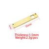 Colgante de Acero Inoxidable en Forma de Corazón Rectangular Corazón Hueco Doble Agujero Accesorio para Pulsera Collar 1.5*6*35mm
