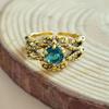Anillo de Aleación de Plata con Zafiro Retro Transfronterizo Caliente Serpiente Creativo para Hombre y Mujer Joyería de Moda