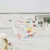 Juego Combinado de Taza y Platillo para Café Estilo Europeo Aijia Hueso de China Cafetera para el Té de la Tarde Juego de Té Taza y Platillo Lujo Accesible para el Hogar Regalo