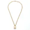 Europa y Estados Unidos collar geométrico retro de personalidad transfronterizo cadena para suéter collar versátil simple con forma de candado para mujer
