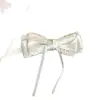 Pinza de pico de pato con lazo de encaje y lunares, extensiones de clip, estilo ballet dulce y femenino, pinza para coleta, accesorio de pelo versátil coreano y japonés