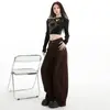 2026 Moda Nueva Transfronteriza Otoño e Invierno Estilo Retro de Moda Pantalones Holgados Tipo Cimitarra Pantalones de Pierna Ancha Pantalones Casuales para Mujer