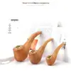 Novo cachimbo de madeira maciça polido à mão, cachimbo de madeira curvo portátil vintage doméstico, direto do fabricante