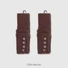 Meias de Tricô Cinza Jk Slouch com Botão Cinza Fumaça, Polainas com Fenda na Perna, Coberturas para Botas de Perna Larga com Fenda Suave