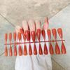 Unhas Mais Vendidas Estilo Europeu e Americano Armadura Longa de Caixão Peças de Unhas Postiças Trapezoidais Cor Sólida Tira de Óleo Brilhante 24 Armaduras de Ballet