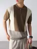 Roupas Masculinas Fengshe / Verão 2026 Nova Camisa de Malha Gola Redonda Estilo Americano Masculino Manga Curta Pesada Casual Tendência