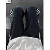 Calça Masculina Retro Americana Padrão Escama de Dragão Verão Fina Respirável Listrada Esportiva cleanfit Reta Casual