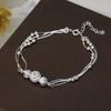 Pulsera de Plata S925 para Mujer Simple Elegante y Elegante Lujo Ligero Cuentas Redondas Pulsera Moderna Combinable