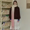 Bufanda de Lana Mezclada con Degradado Teñido Colgante Estilo Diseñador para Mujer, Ambiente Invernal, Suave y Suave, Estilo Coreano