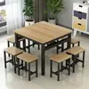 Mesa de comedor cuadrada en renta, mesa de comedor para apartamento pequeño, mesa de comedor y sillas para cafetería de té de leche de restaurante