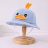 Novo Chapéu Outono e Inverno 2024 Chapéu de Pescador Coreano Fofo para Bebê Menina de 2 Anos Desenho Animado Patinho Versátil Chapéu de Balde