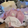 Camiseta de Base Gruesa de Terciopelo con Dibujos Animados de Koala Coloridos para Otoño e Invierno, Cálida de Lana y Seda para Niños y Niñas