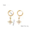 Pendientes de Estrella de Gama Alta para Mujer, Diseño de Nicho, Pendientes Asimétricos, Pendientes de Circonita de Estilo Lujo Ligero de Moda al por Mayor