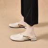 Pantuflas Baotou para Mujer para Exterior 2025 Verano Nuevo Estilo Coreano Casual Holgadas Sandalias Cómodas Huecas de Punta Redonda con Suela Plana