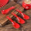 Cuchara de cerámica roja para bodas, cuchara de sopa creativa para el hogar, cuchara de sopa, cuchara de alto valor de color, cuchara de gachas, cuchara de postre