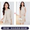 Blazer rosa de manga siete cuartos para mujer, pantalón de vestir, profesional, casual, elegante, moda, primavera, verano, otoño