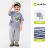 Conjunto Colección Familia Dudu Conjunto para Niños Verano Camiseta de Manga Corta para Niños Pantalones para Niñas Ropa de Verano para Bebés Moderno