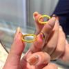 Anillo con Patrón de Flor de Bauhinia Morada y Hierba para Mujer, Color Dorado, Imitación de Técnicas Antiguas, Artesanía Fina, Anillo de Banda Lisa Sólido, Mismo Estilo que el de Zhou